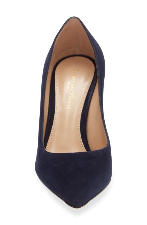 Gianvito Rossi Pointed Toe Pump In Denim Suede