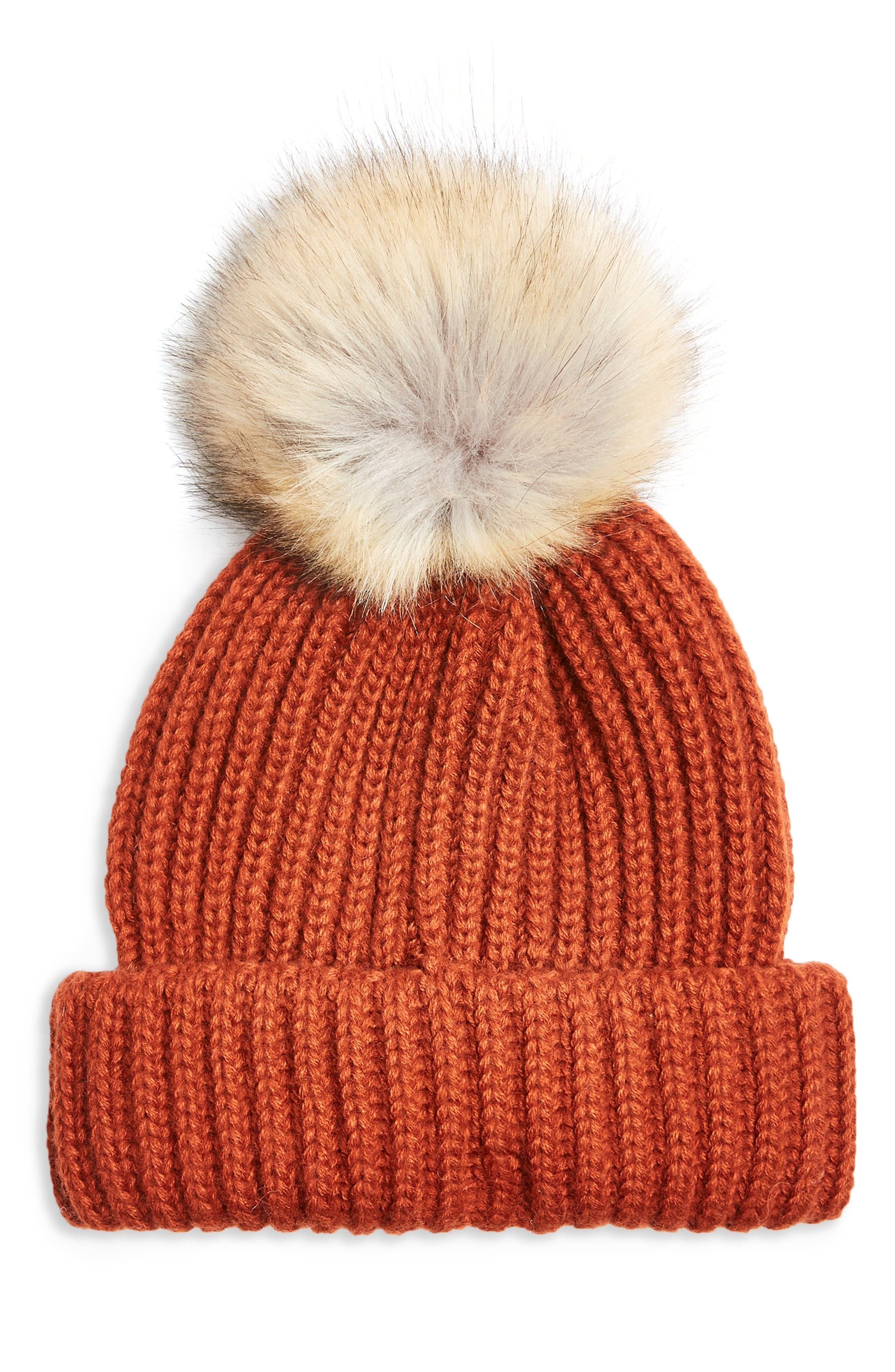 fur bobble hat topshop