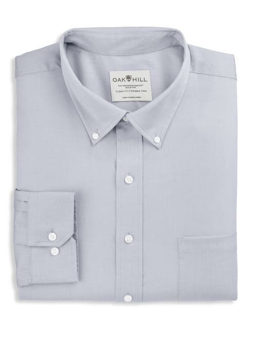 Shop Oak Hill By Dxl Pinpoint Oxford Dress Shirt In Grey