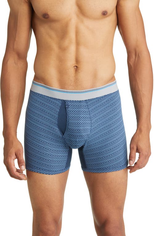 18 Hour Jersey Boxer Briefs in True Navy/Chambray-Fair Isle