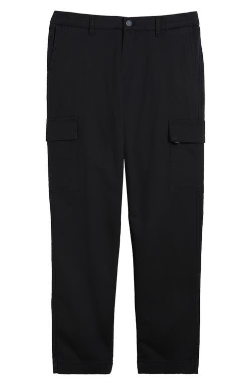 Shop Dl1961 Ivan Flat Front Stretch Cotton & Viscose Cargo Pants In Black Onyx