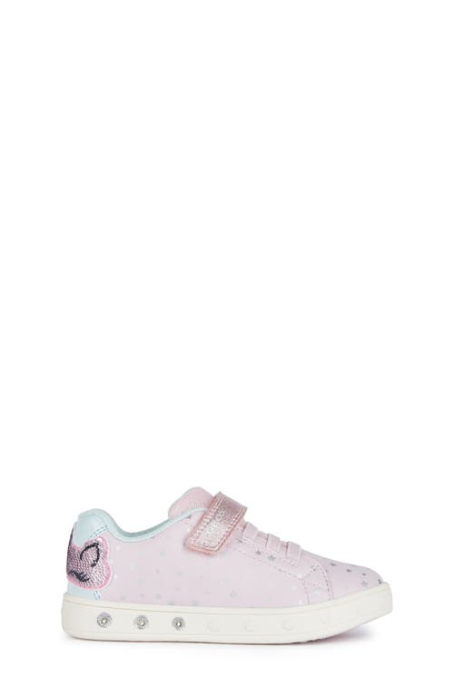 Shop Geox Kids' Skylin Light Up Sneaker In Pink/aqua