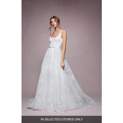 Marchesa Notte Bea Embroidered Ballgown Wedding Dress, Size - Ivory
