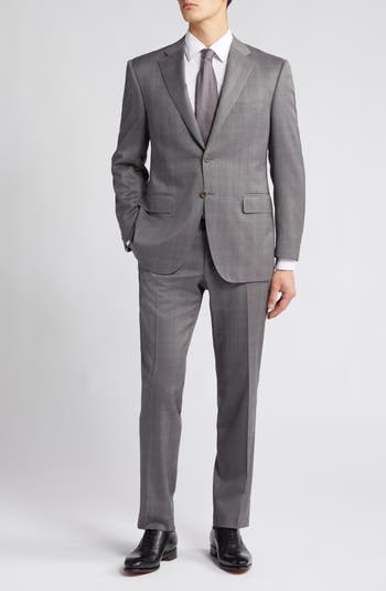 Canali Siena Regular Fit Plaid Wool Suit | Nordstrom