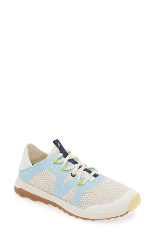 Olukai Huia Sneaker In White Sand/misty Blue