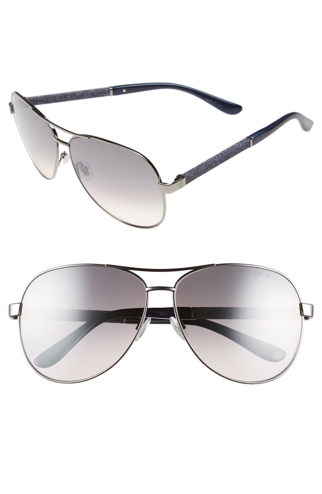 Jimmy Choo 'Lexie' 61mm Aviator Sunglasses Nordstrom