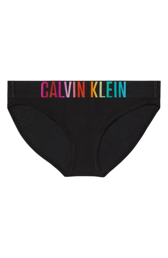 Shop Calvin Klein Logo Band Cotton Blend Bikini In Black