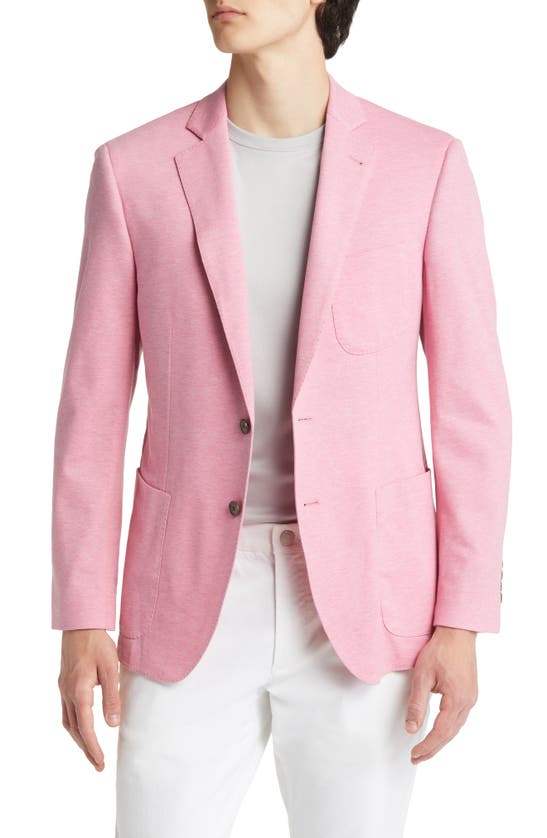 Alton Lane Waverly Patch Pocket Piqué Cotton Blazer In Pink Melange