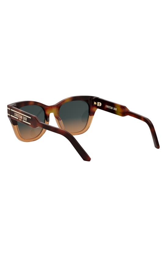 Shop Dior 'signature B4i 52mm Butterfly Sunglasses In Red Havana / Gradient Brown