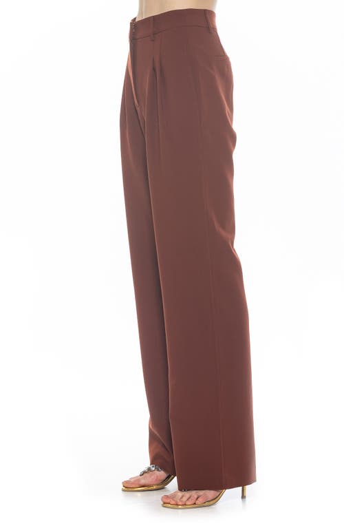 Alexia Admor Ellie Pleated Wide Leg Pants In Brown