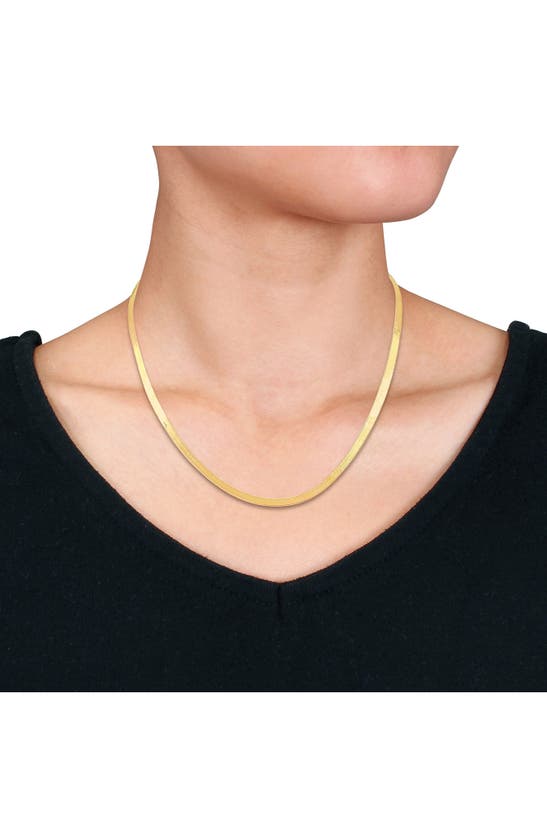 Shop Delmar 10k Yellow Gold Flexible Herringbone Chain Necklace
