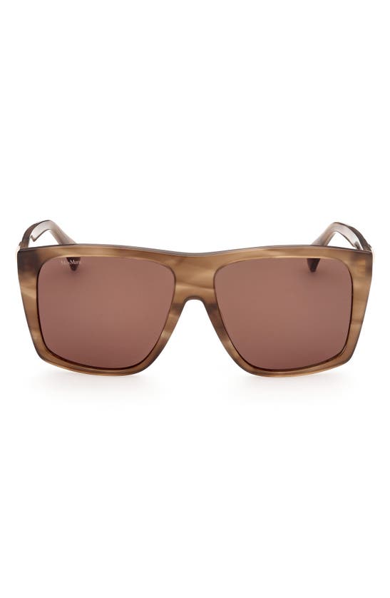 Max Mara 58mm Square Sunglasses In Light Havana