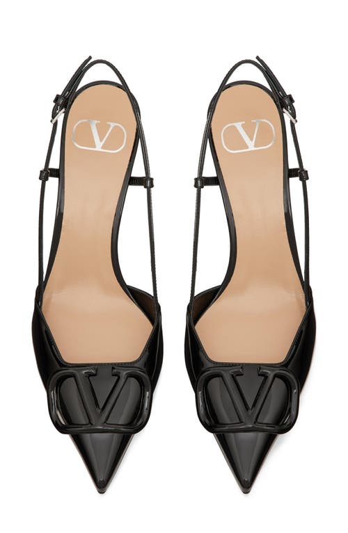 Valentino Vlogo Pointed Toe Slingback Pump In 0no Nero