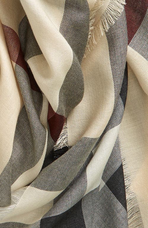 Shop Burberry Check Lightweight Cashmere & Silk Scarf In Stone