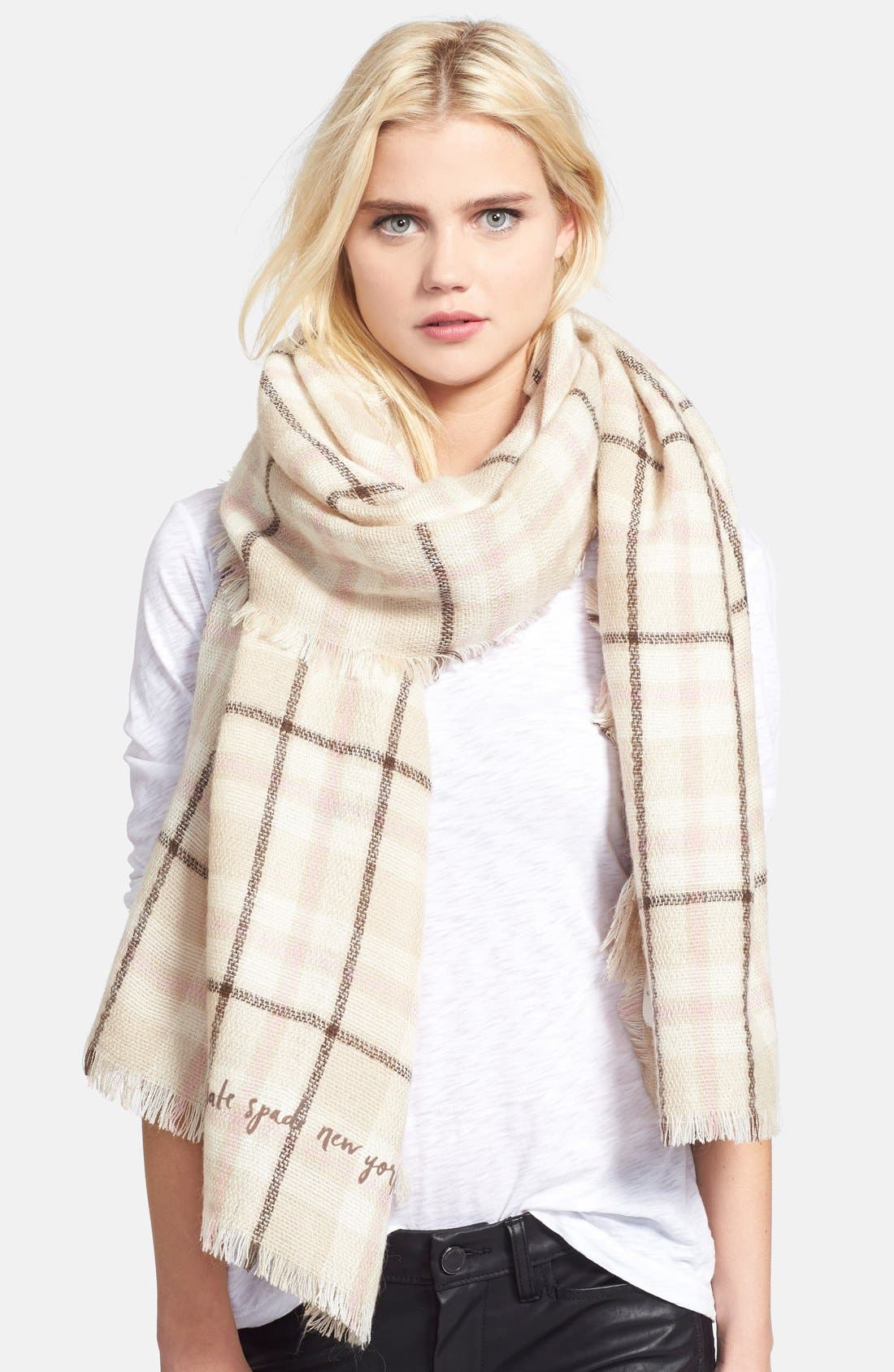 kate spade new york plaid blanket scarf Nordstrom