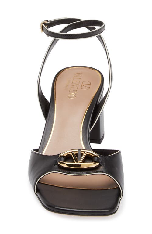 Shop Valentino Garavani Vlogo Bold Ankle Strap Sandal In Nero/ivory