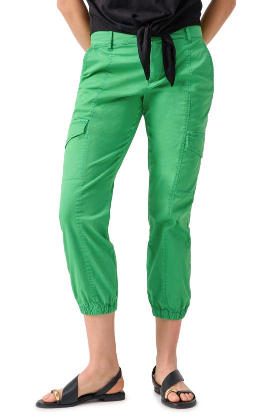 Sanctuary Rebel Crop Stretch Cotton Cargo Pants In Green Goddess