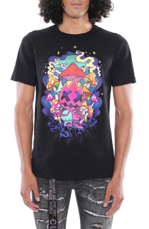 Altru Men's Embroidered Mushroom Graphic Crewneck Sweatshirt