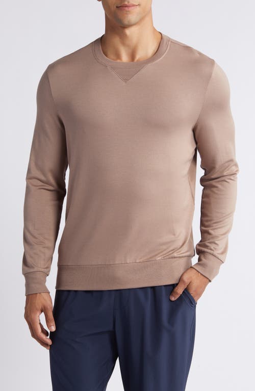 Shop Beyond Yoga Always Beyond Crewneck Sweatshirt In Soft Cocoa