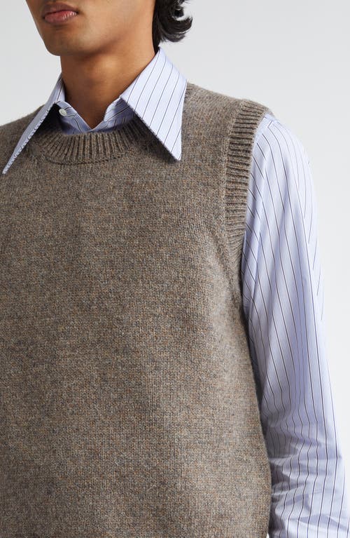 Shop Maison Margiela Marled Wool Sweater Vest In Beige