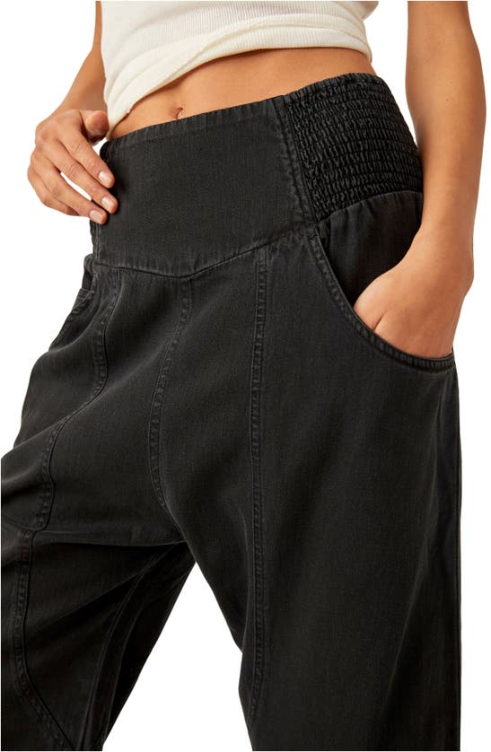 Shop Free People Lunan Drop Crotch Crop Denim Jeans In Sable