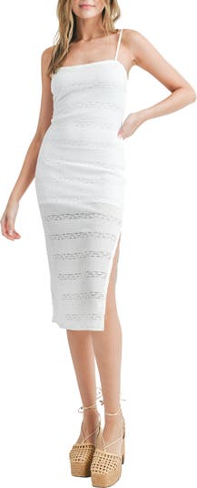 Lush Lace Inset Body-Con Midi Dress