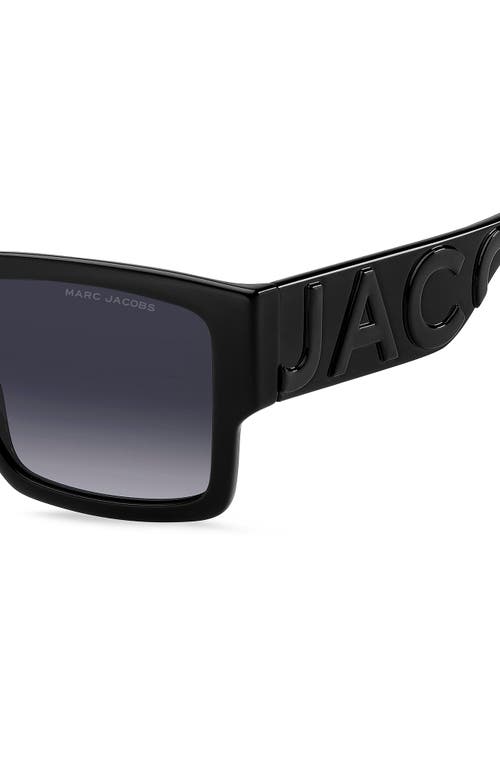 Shop Marc Jacobs 55mm Square Sunglasses In Black Grey/grey Shaded