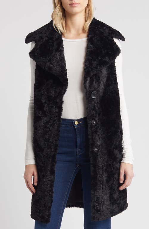 Shop Sam Edelman Longline Faux Fur Vest In Black