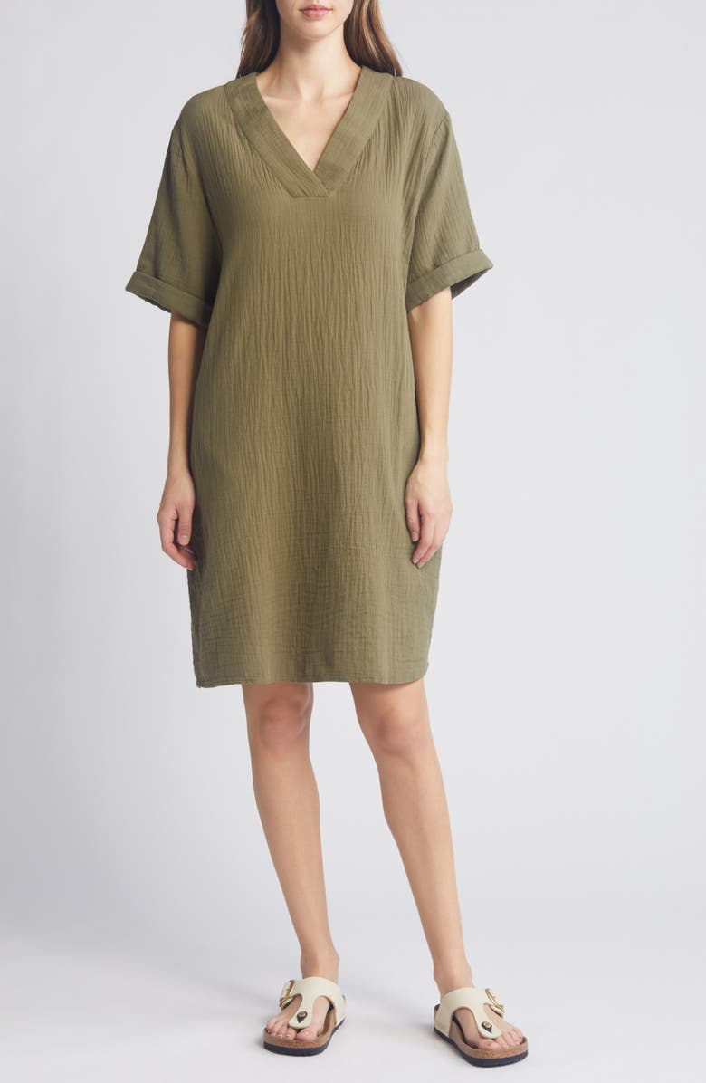 Caslon® Cotton Gauze Shift Dress Nordstrom