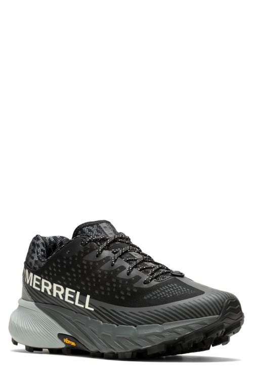 Merrell Agility Peak 5 Running Shoe In Black/granite