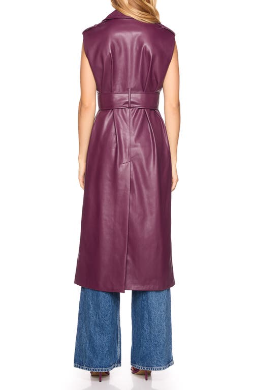 Shop Susana Monaco Faux Leather Sleeveless Trench Coat In Malbec