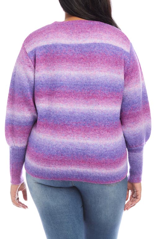 KAREN KANE KAREN KANE OMBRÉ STRIPE BLOUSON SLEEVE SWEATER 