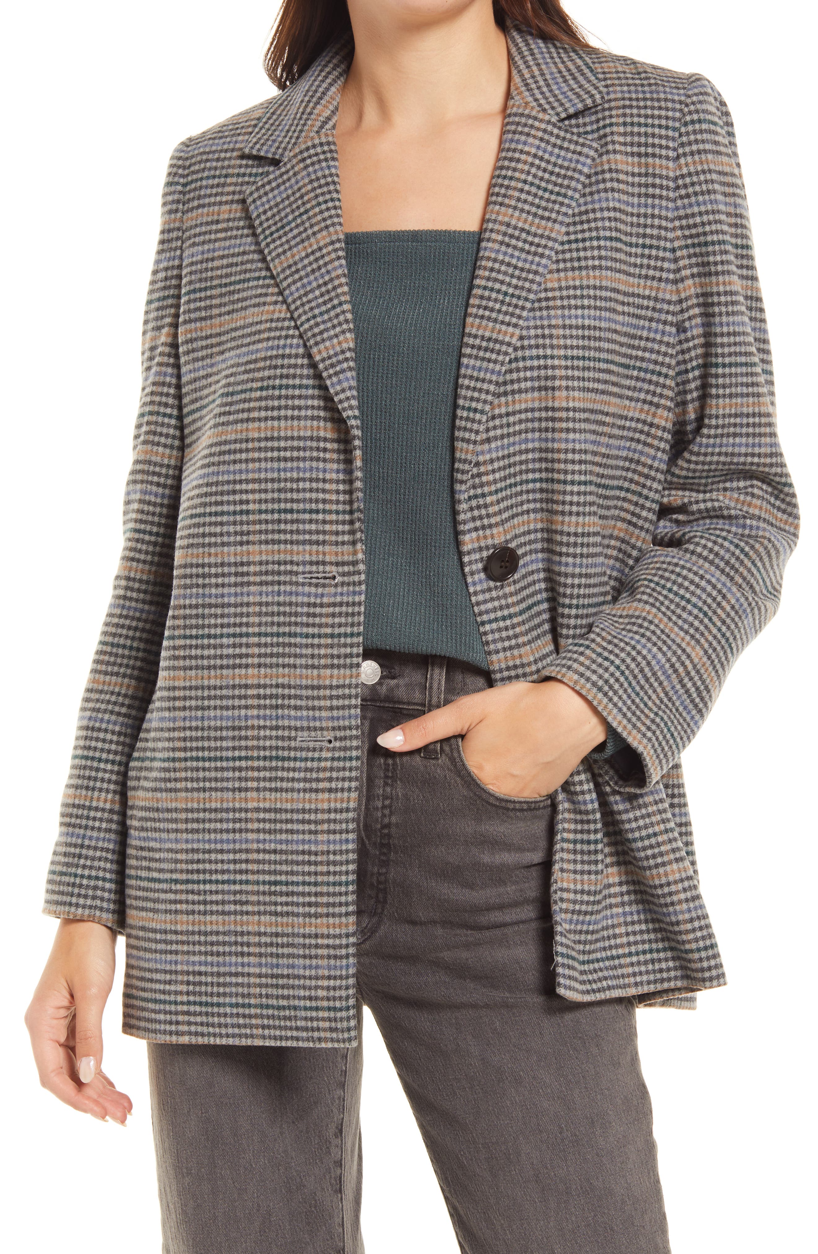 madewell dorset blazer in coster plaid