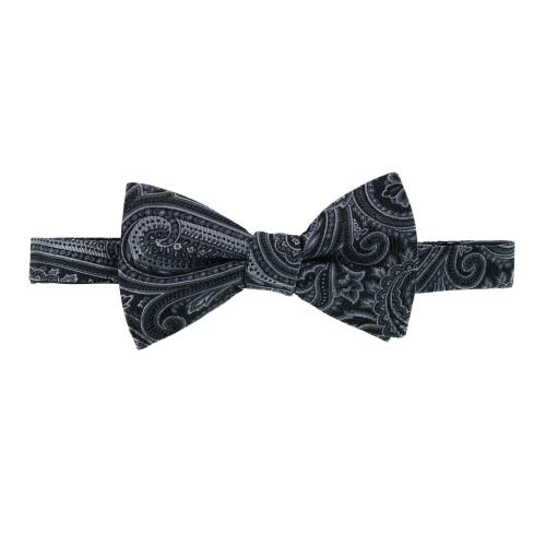 Trafalgar Sobee Paisley Silk Bow Tie & Pocket Square Set In Black