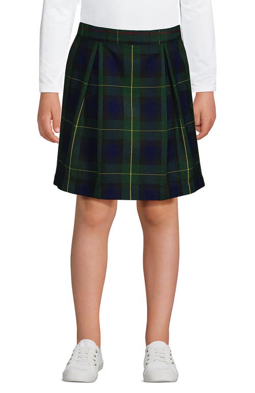 Shop Lands' End School Uniform Girls Plaid Skort Top Of Knee In Hunter/classic Navy Plaid