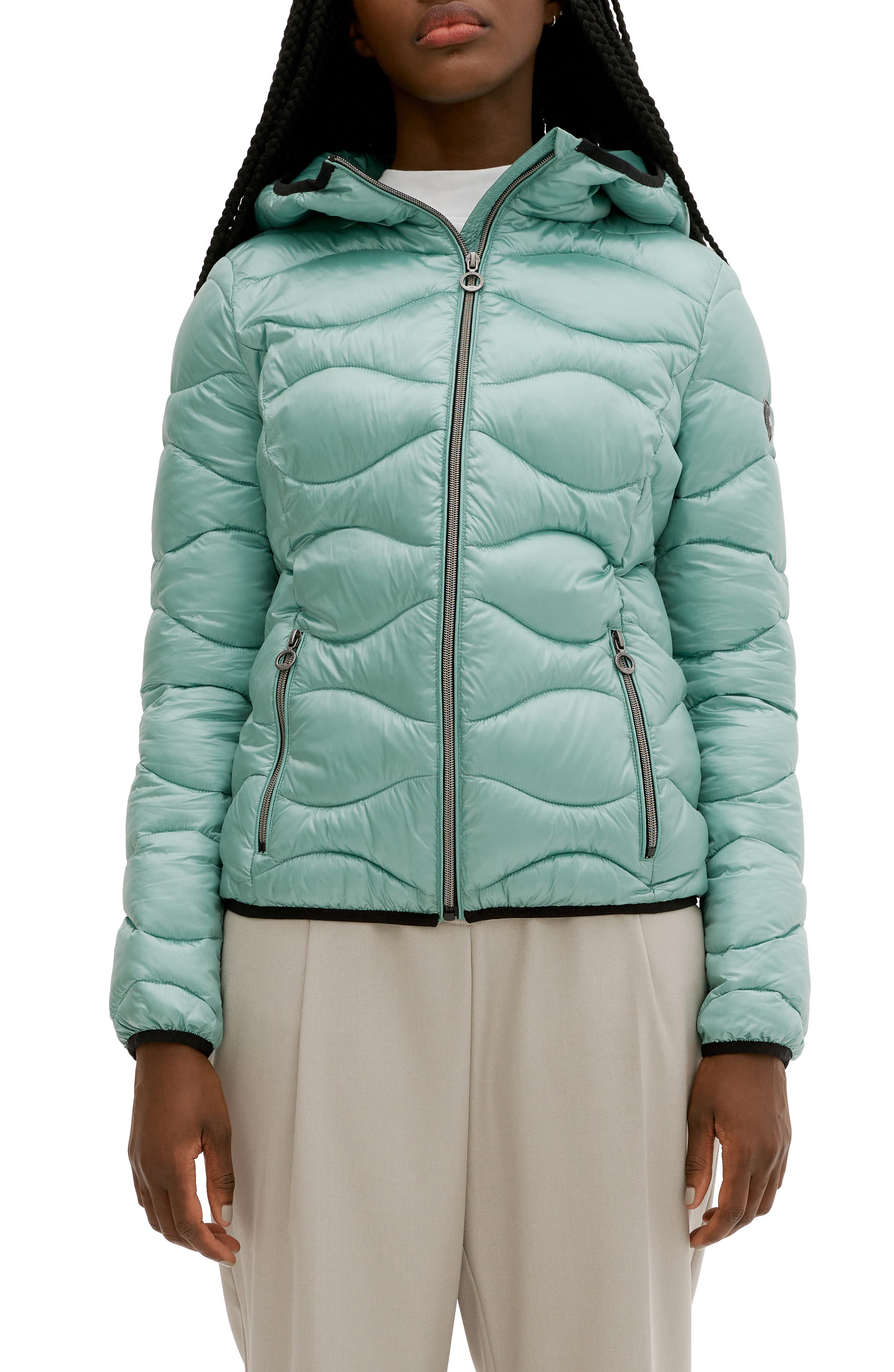 Size 18 20 New Ladies Quilted Padded Zip Popper Jacket Women's Coat Aqua 