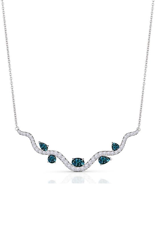 Hueb Mirage Topaz & Diamond Frontal Necklace In White Gold