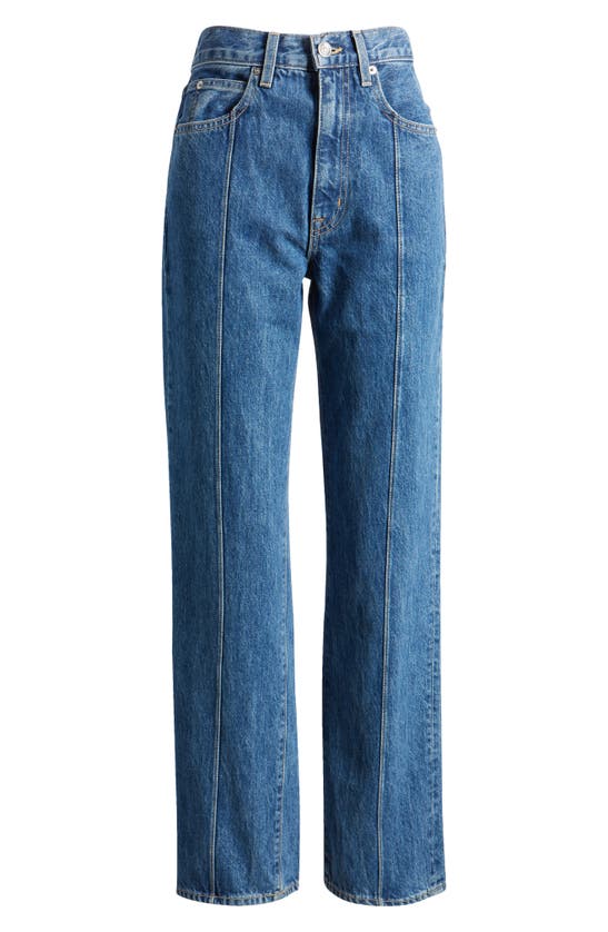 SLVRLAKE LONDON PINTUCK HIGH WAIST STRAIGHT LEG JEANS