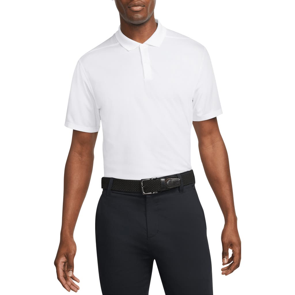 Nike Golf Dri-fit Piqué Golf Polo In White/black