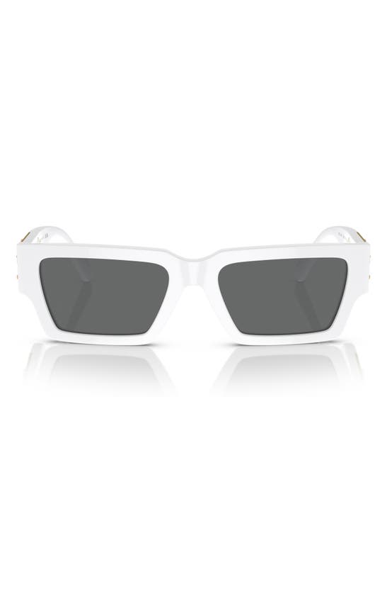 Shop Versace 54mm Rectangular Sunglasses In White
