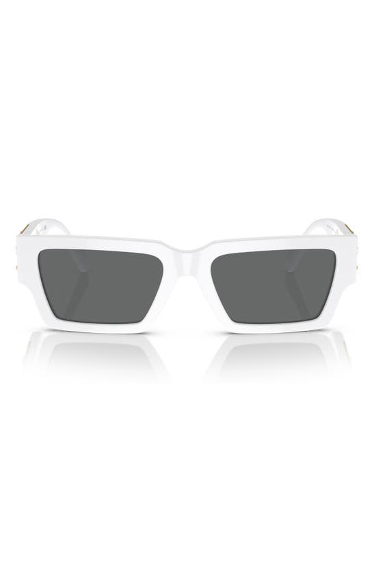 Versace 54mm Rectangular Sunglasses In White