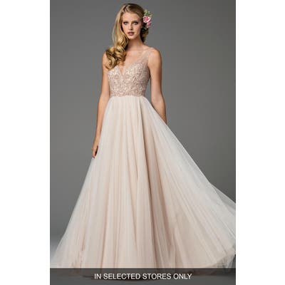 Watters Ora Strapless Tulle Gown