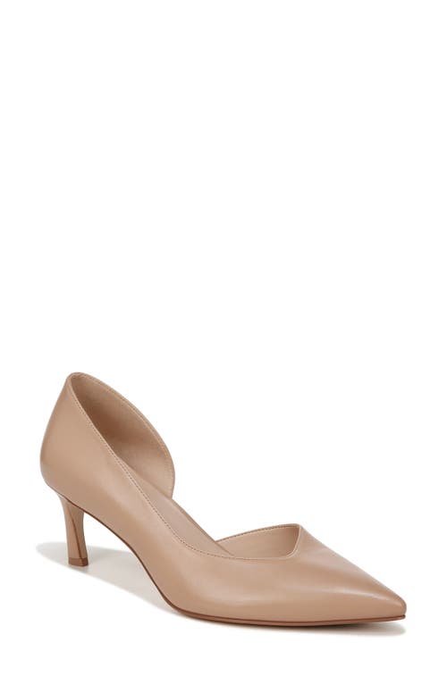Faith Half d'Orsay Pointed Toe Pump in Creme Brulee Leather
