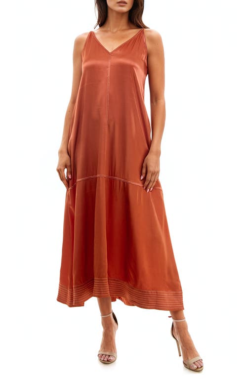 Shop Socialite Contrast Stitch Trapeze Dress In Spice Route