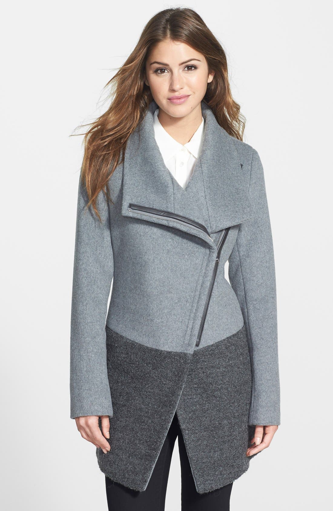 calvin klein asymmetrical wool coat
