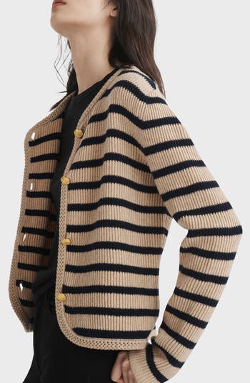 Nancy Stripe Wool Blend Cardigan