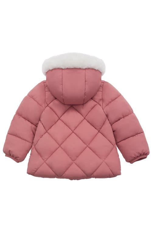 Rokka&rolla Baby Soft Lining Hooded Puffer Jacket In Pink Coral