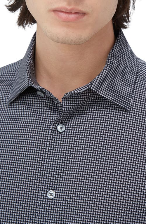 Shop Bugatchi James Ooohcotton® Micropattern Button-up Shirt In Black