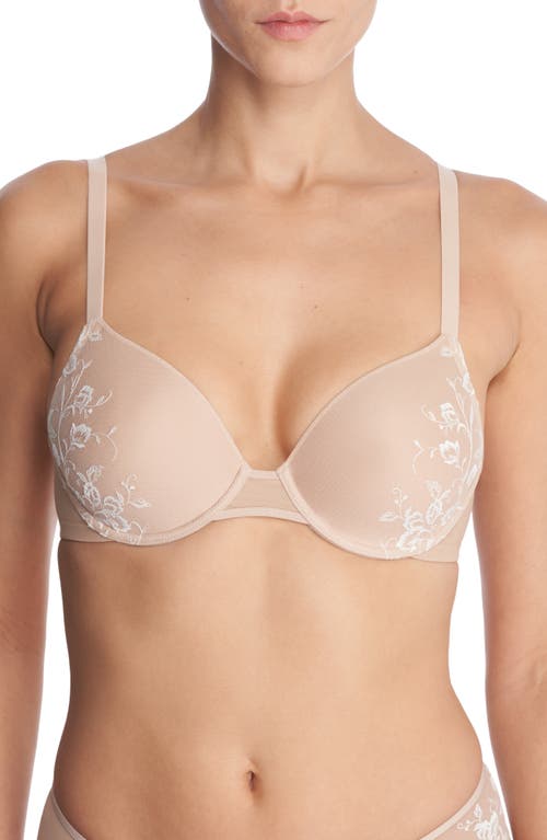 Shop Natori Flawless Underwire Contour Bra In Cafe/ivory