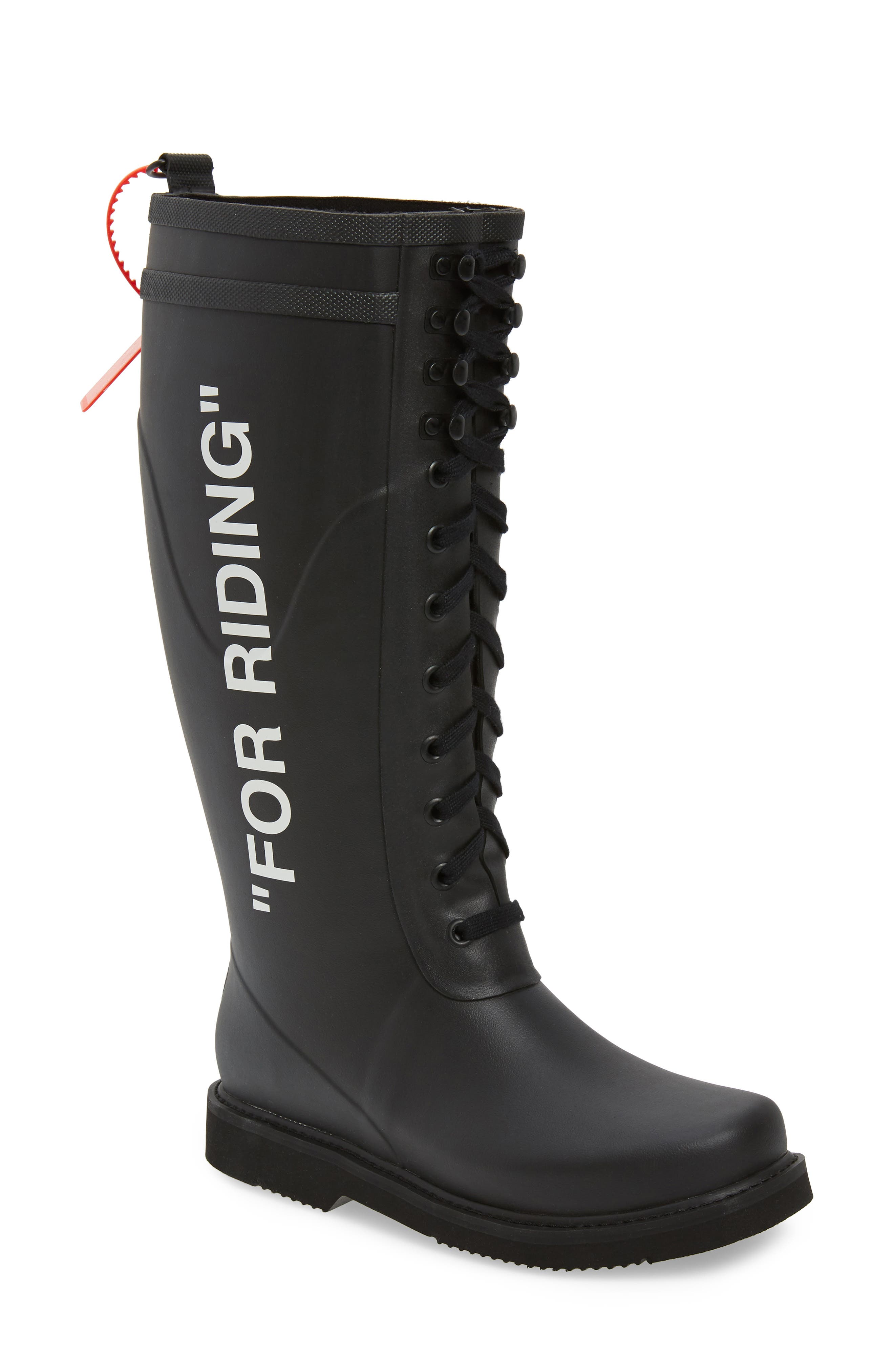 off white wellington boots